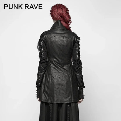 Vampire Red Punk Studded Long Coat