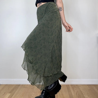 Midi Skirt Summer High Waist