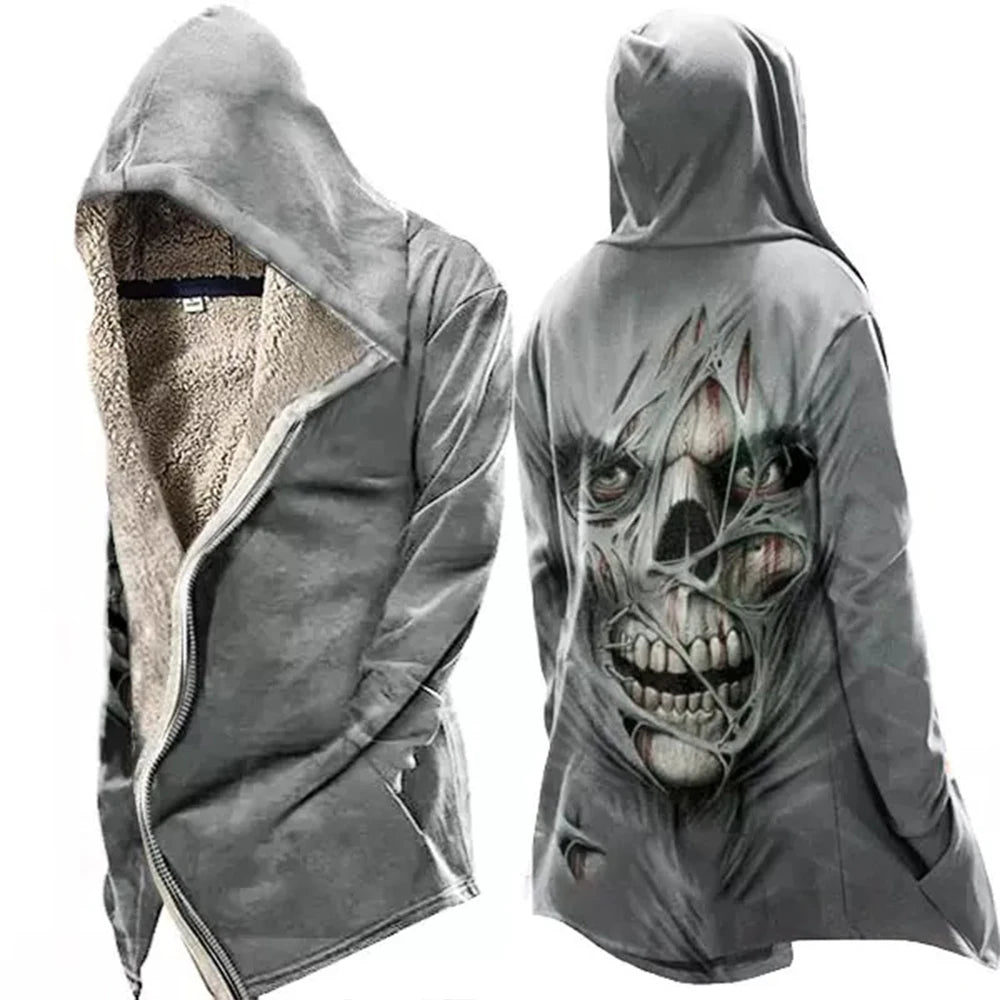 Vintage Skull Tactical Lace-Up Hooded