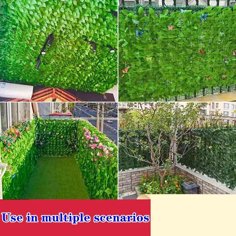 Artificial Leaf Fence Hedge Wall Outdoor Garden