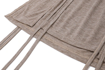 Dusk Charm Hooded Drawstring Dress