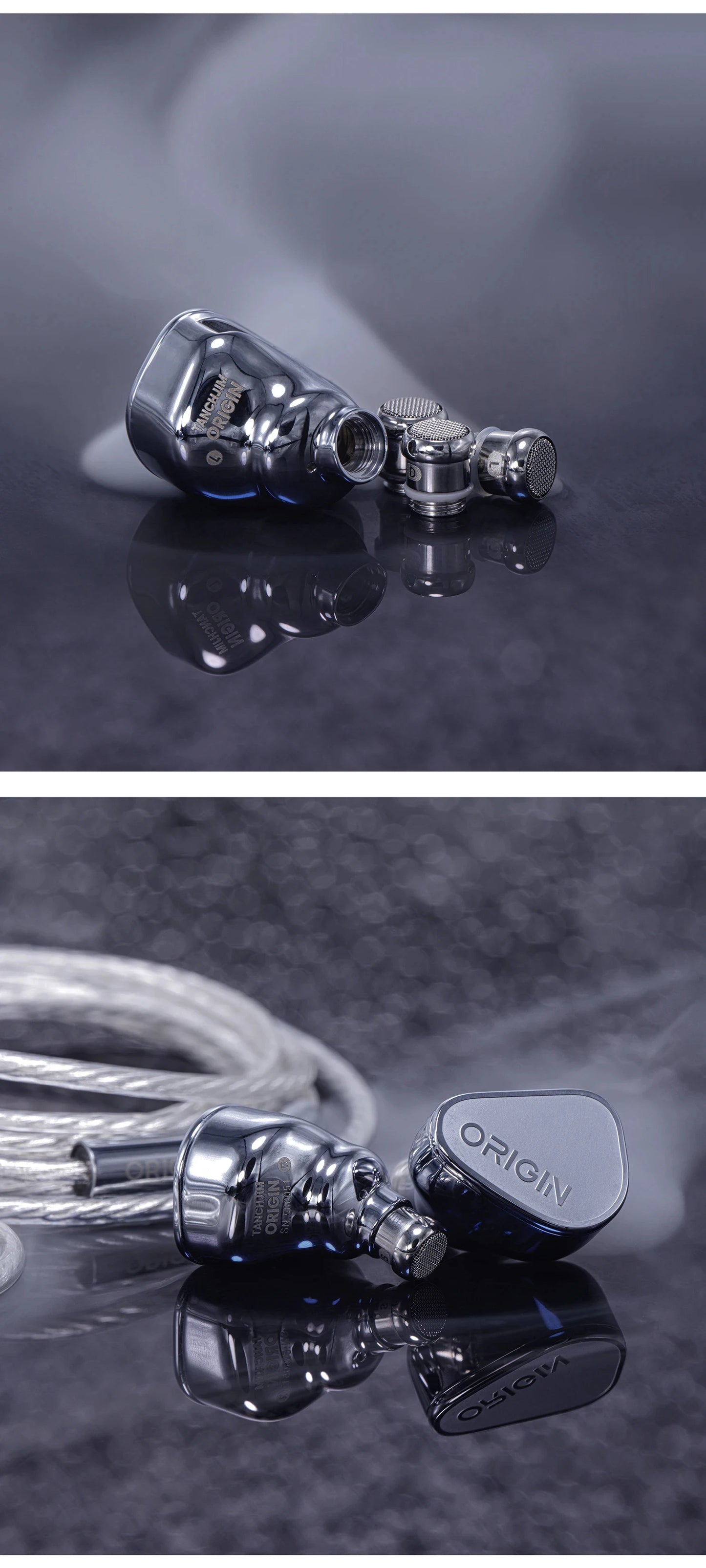 TANCHJIM ORIGIN DMT5 Dynamic Driver In-Ear Earphone IEM HiFi Music Earbuds Highly Pure Wire 0.78mm Wired Headset