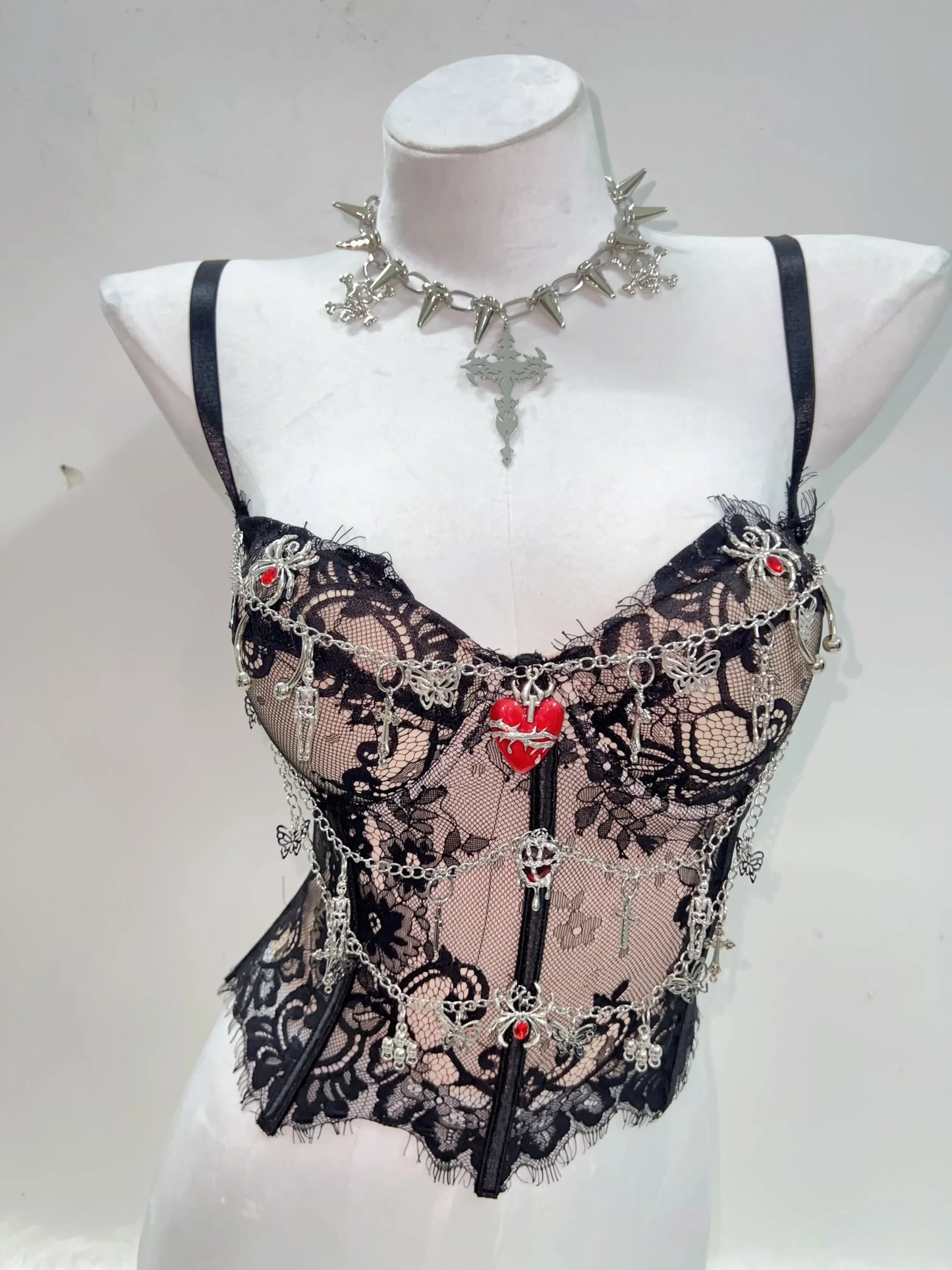 Gothic Y2K Lace Crop Tank