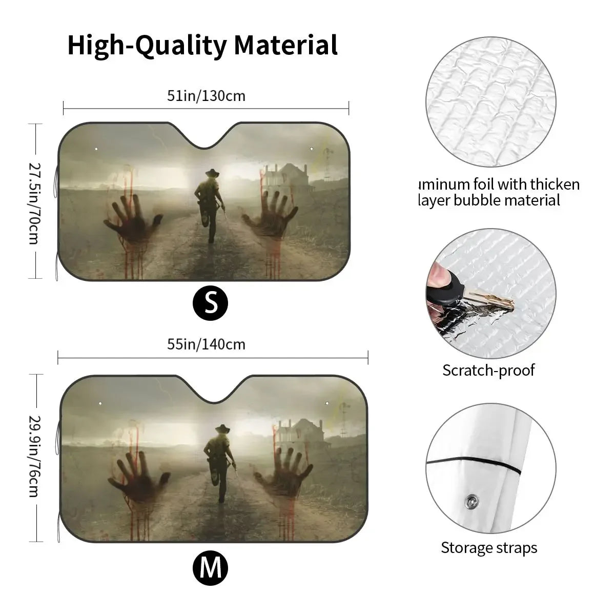 The Walking Dead Horror Windshield Sunshade