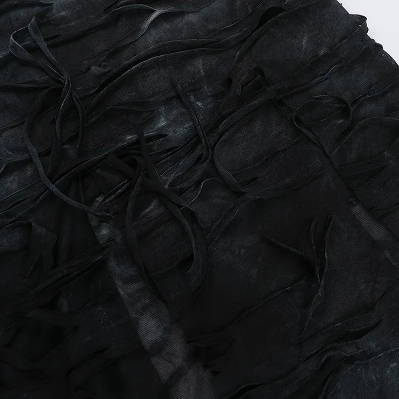 Hole Strapless Grunge Dress
