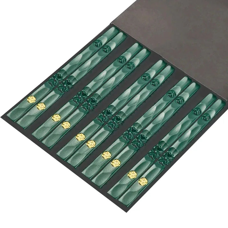 Japanese Non-Slip Chopsticks — 5 Pairs Metal