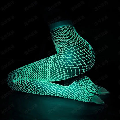 Sexy Hollow Out Fishnet Stockings Seductive Glow In The Dark