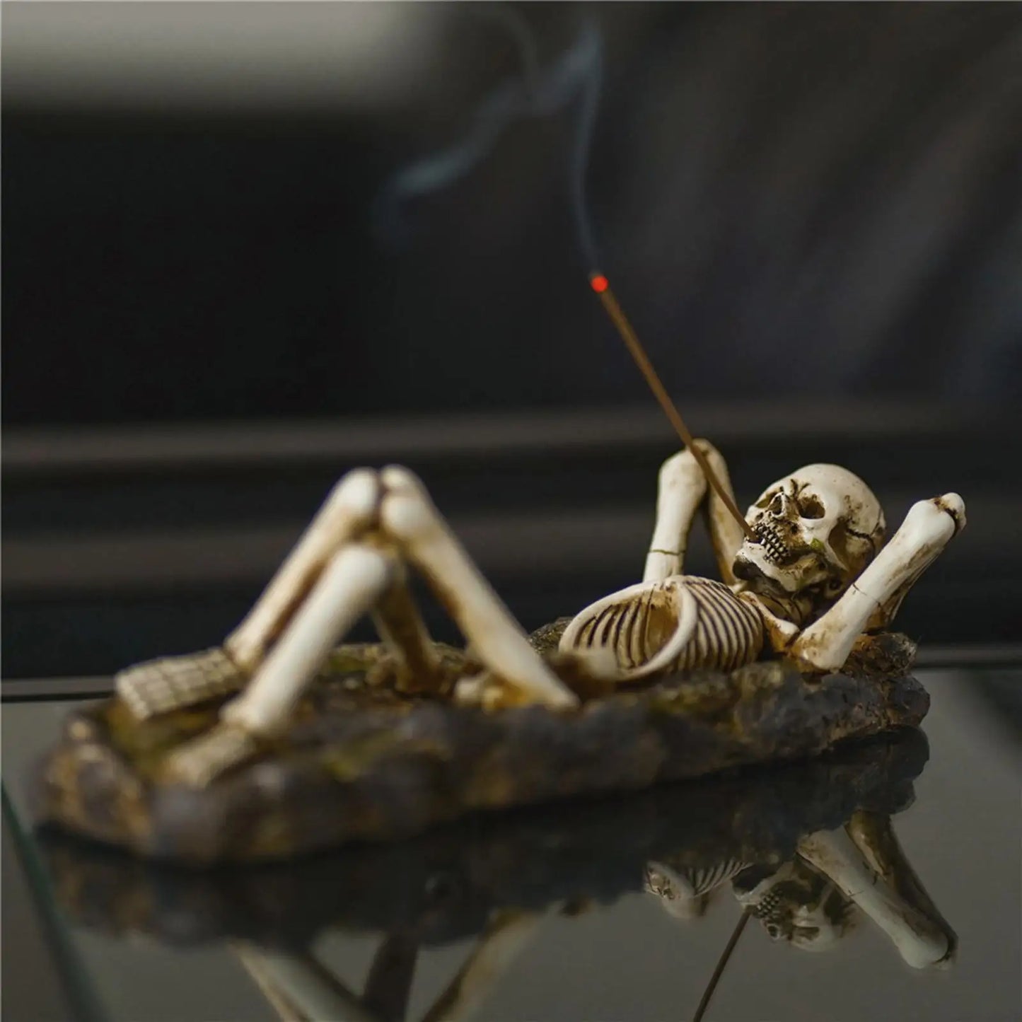 Skull Serenity Incense Holder Sculpture
