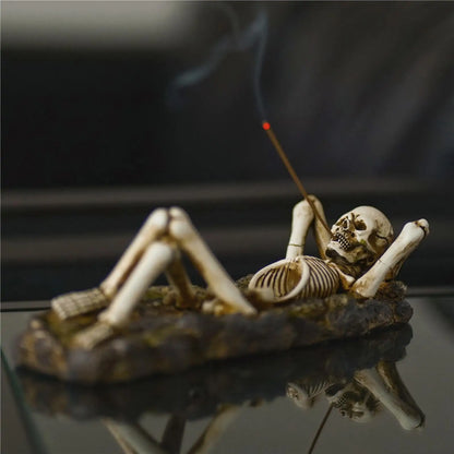 Skull Serenity Incense Holder Sculpture