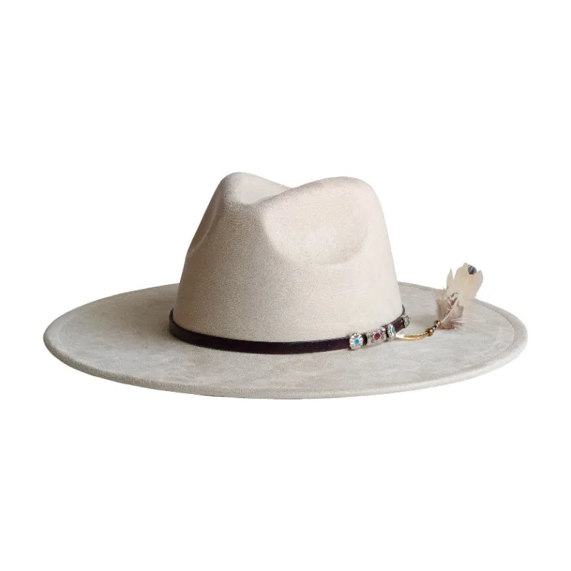Wide Brim Suede Fedora — 36 Colors