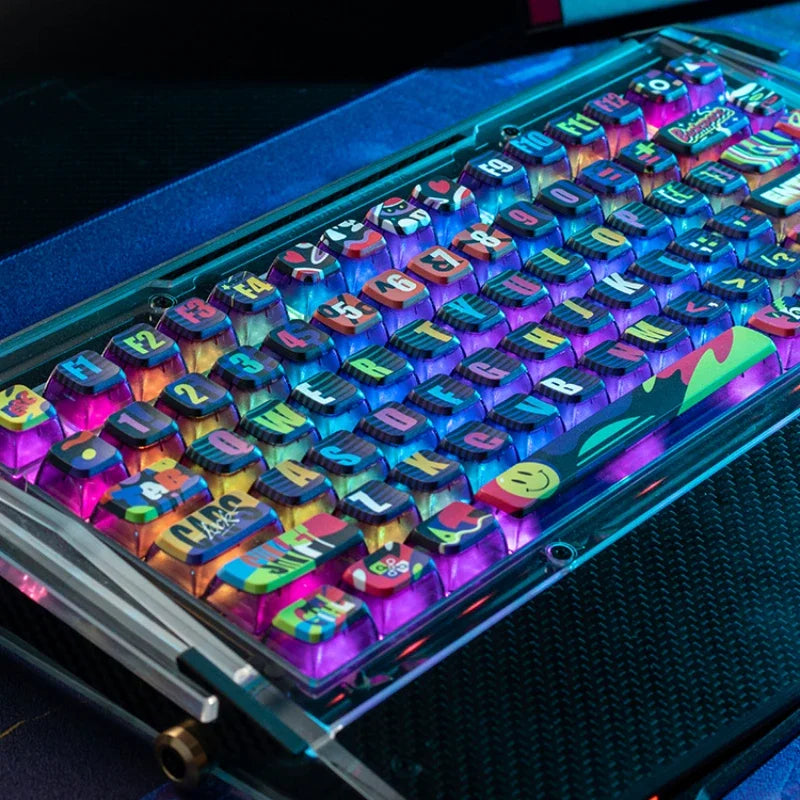 Original PIIFOX Neon Party Theme Transparent Keycap