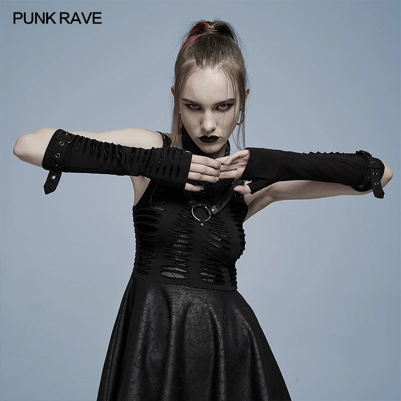 Edgy Elegance: Gothic Spider Mesh Gloves