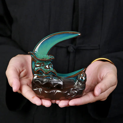 Zen Moon Ceramic Incense Plate - Aromatic Home Decor