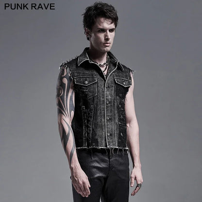 Decayed Streetwear Denim Vest for Aficionados