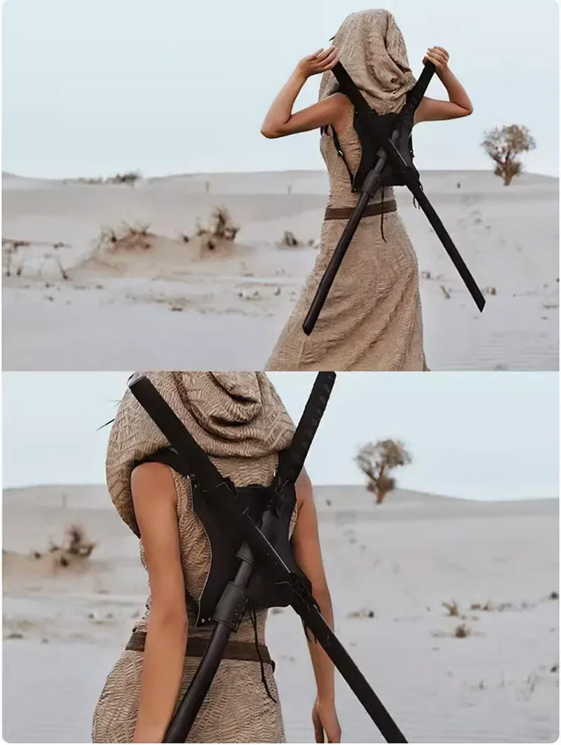 Desert Chic: 2-Piece Hooded Dress & Oversleeves Set