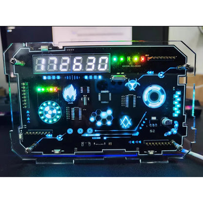 CyberGlow 0.39 RGB Desktop Clock - Handmade Elegance