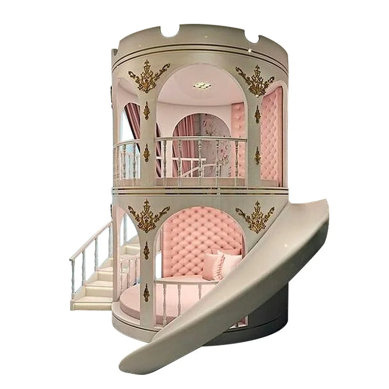 All Solid Wood Girl Castle Princess Round Bed Villa Court