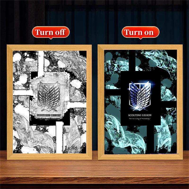 Anime Titan Glow Frame: LED Moonlight Decor