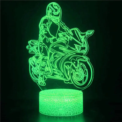 3D Motorcycle Night Light: Kids' LED Bedside Lamp