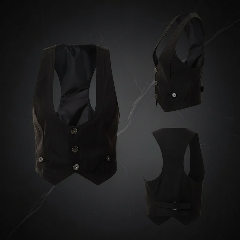 Steampunk Jacquard Tuxedo Vest