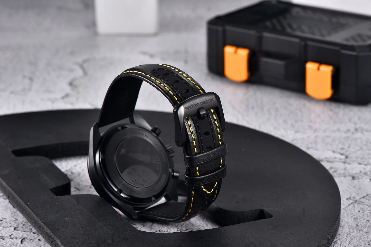 Pagani Moon Black Skeleton Quartz Chrono Watch
