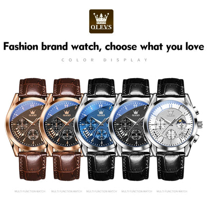 Quartz Watch Leather Strap Luminous