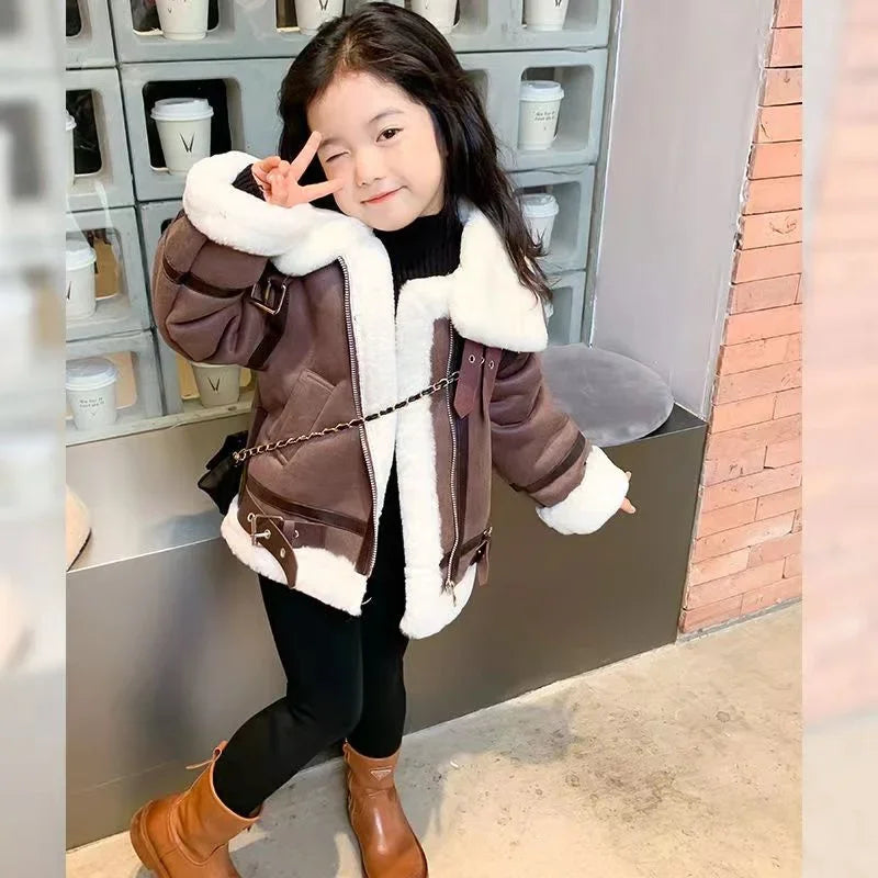 Padded Leather Jacket Suede Thick Warm Coats