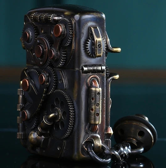 steampunk skull gear handmade kerosene lighter