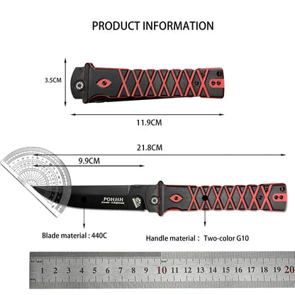 Ronin 440C Tactical Folding Knife with G10 Grip