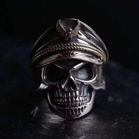 Retro Officer Skull Rings