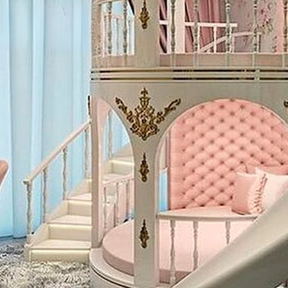 All Solid Wood Girl Castle Princess Round Bed Villa Court