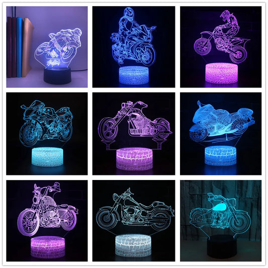 Anime Moto 3D LED Lamp: Colorful Nightlight Delight