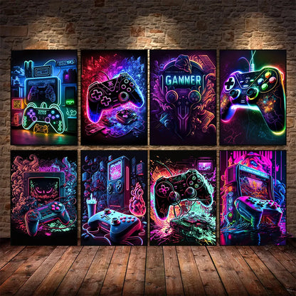 Neon Posters Canvas Prints Wall Art Pictures