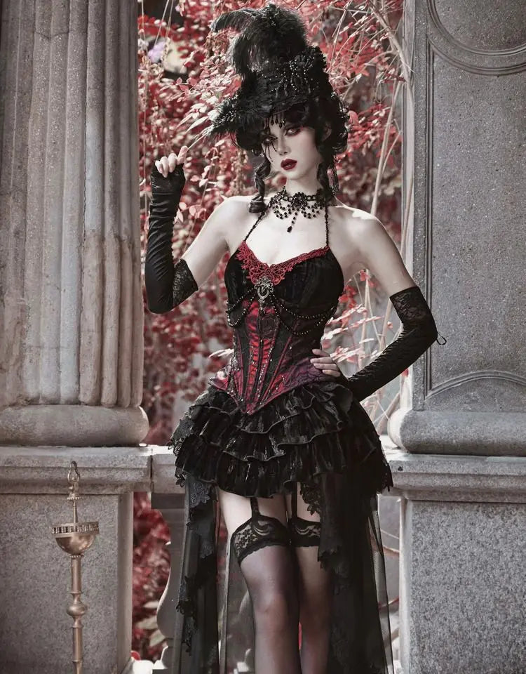 Velvet Chic: Camisole, Waistband & Skirt Set