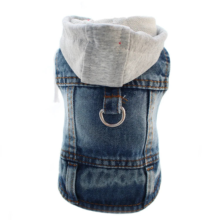 Dog Denim Jacket — Hoodie Harness Coat