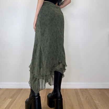 Midi Skirt Summer High Waist