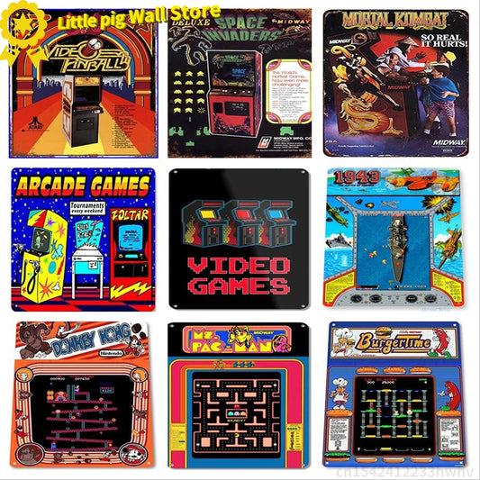 Arcade Game Reproduction Metal Sign Vintage Wall poster