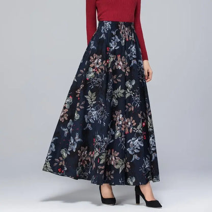 Elegant Shirring Maxi Pleated Skirts