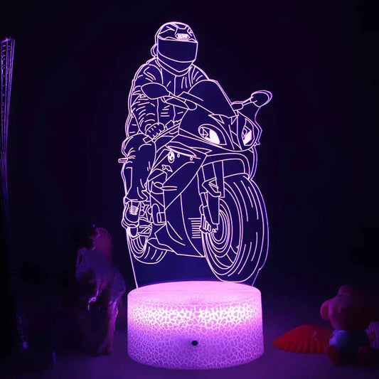 GlowCycle LED Night Light - Kids' Motorcycle Lamp