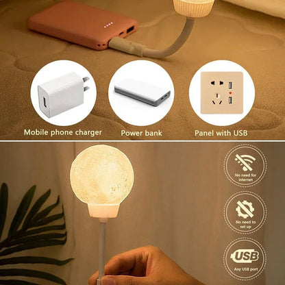 LunaGlow Voice-Controlled Night Light Lamp