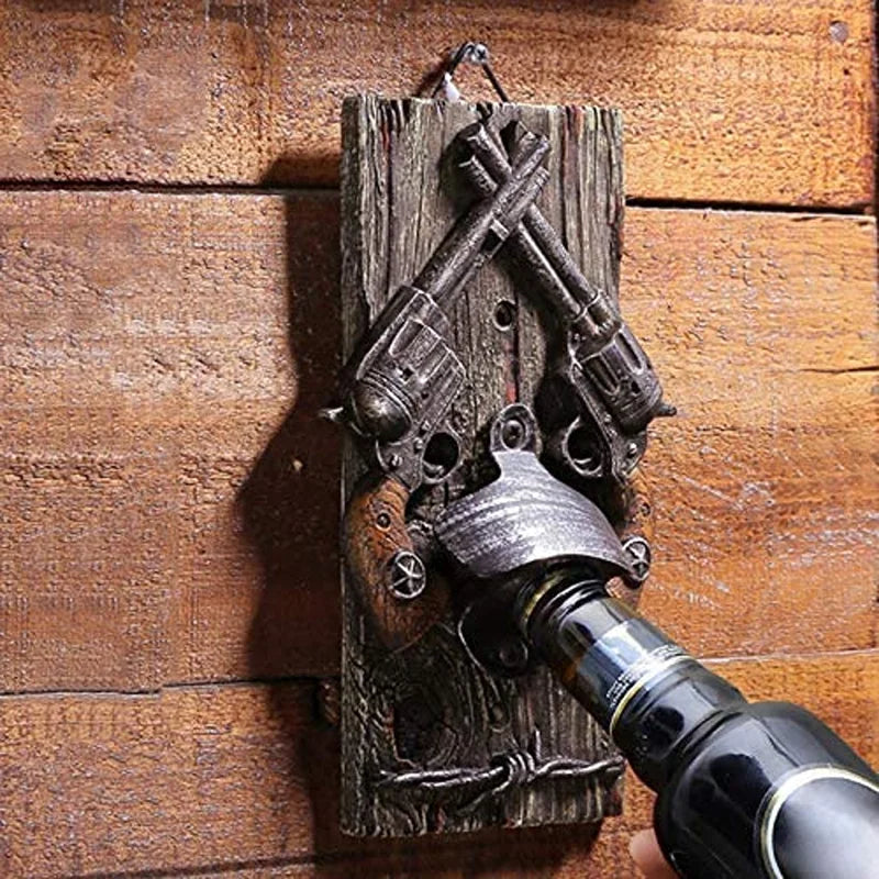 Wall Mounted Bottle Opener Classic Cowboy Style