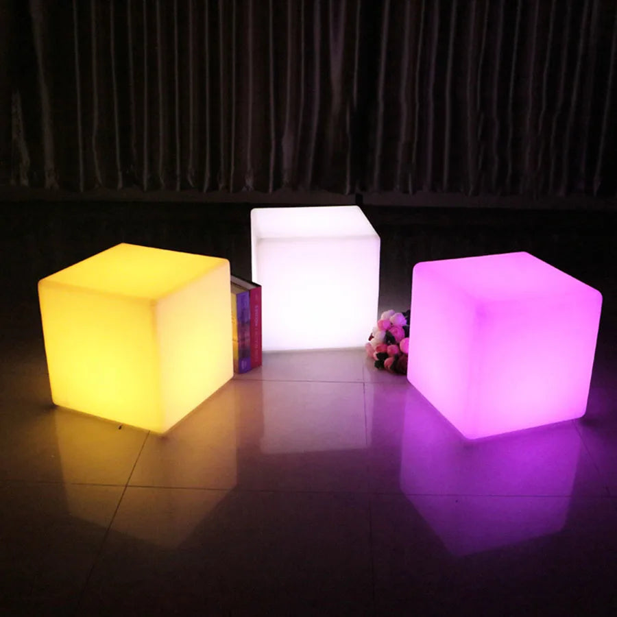 Rechargeable LED Furniture Cube Stool Light