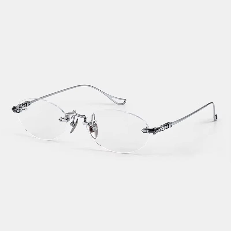 Lieve Pure Titanium Oval Optical Frames — Prescription Ready