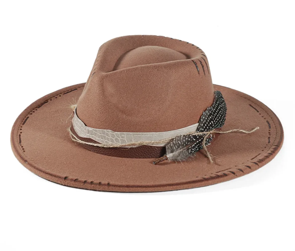 Handmade Suede Fedora Hat — Vintage Jazz