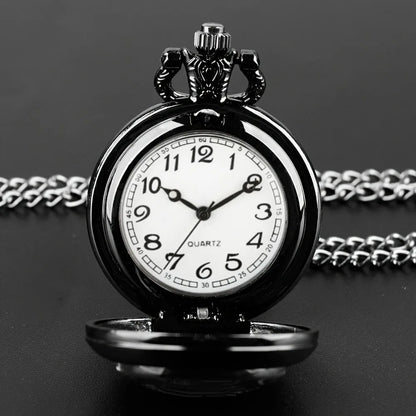 Name: Retro Orchid Quartz Pocket Watch & Necklace