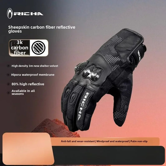 DURACOLD Reflective Sheepskin Riding Gloves