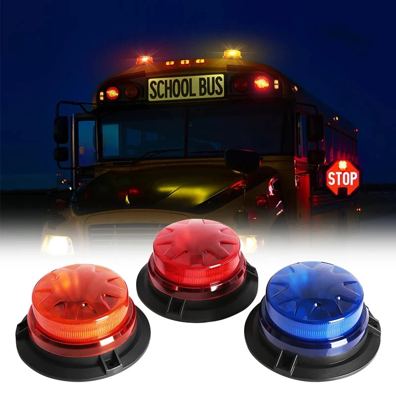 Mini Led Blue Rotating Warning Light With Magnet Amber 8 Modes