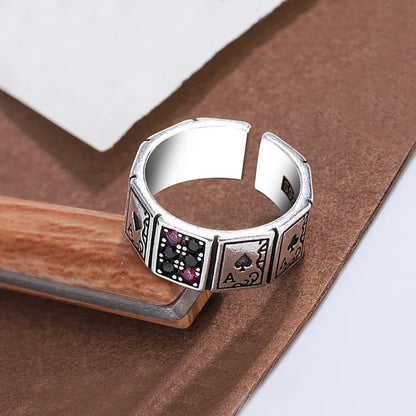 Playing Card Crystal Finger Rings