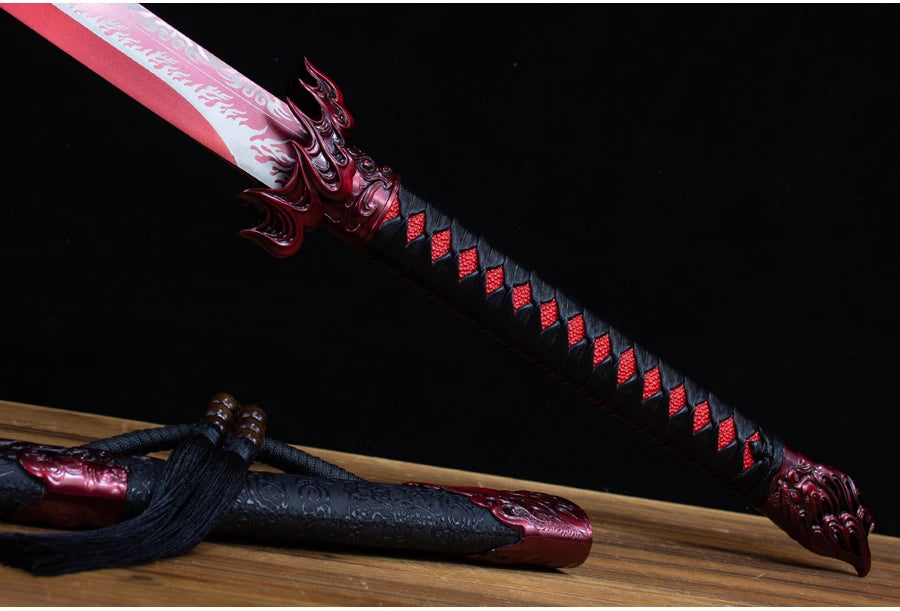 Kongfu Red Flame Training Sword - High Manganese Steel