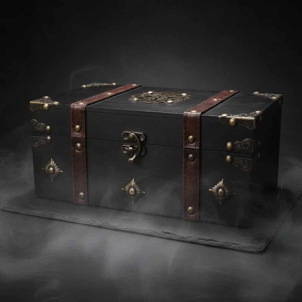 Wooden Pirate Treasure Chest — Retro Jewelry Box